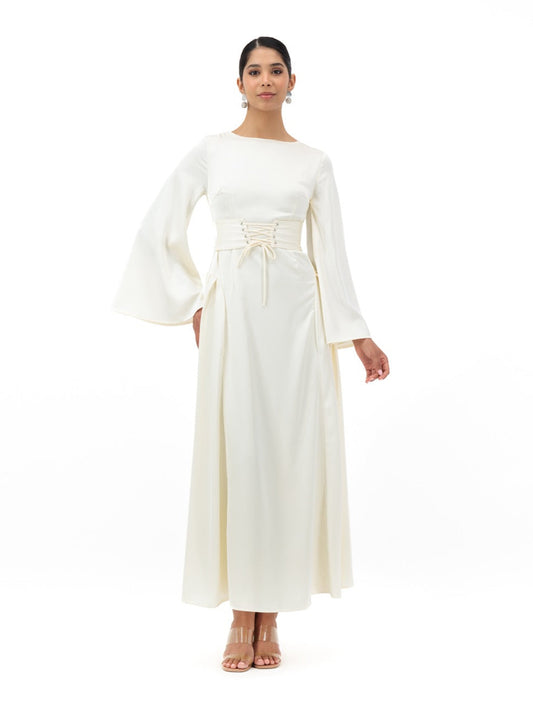 Opal, Neutrals Faux-Corset Maxi Dress